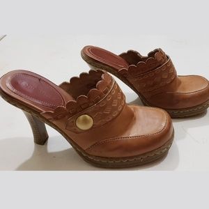 Retro Brown Dollhouse Mules sz 6.5